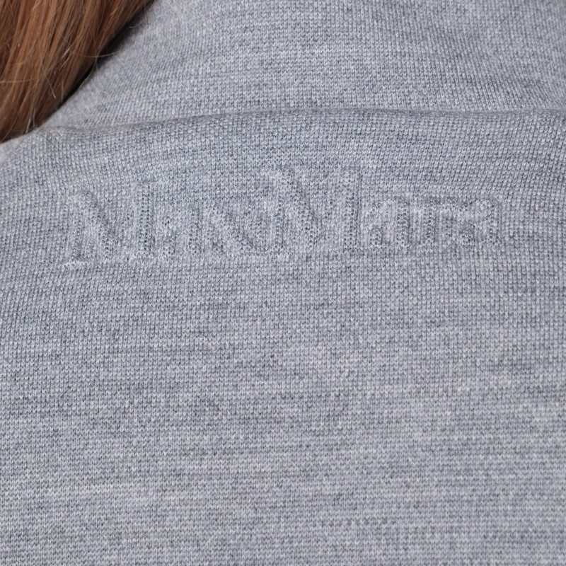 Max Mara Grey Wool Blend Zip-up Sweatshirt In Gray