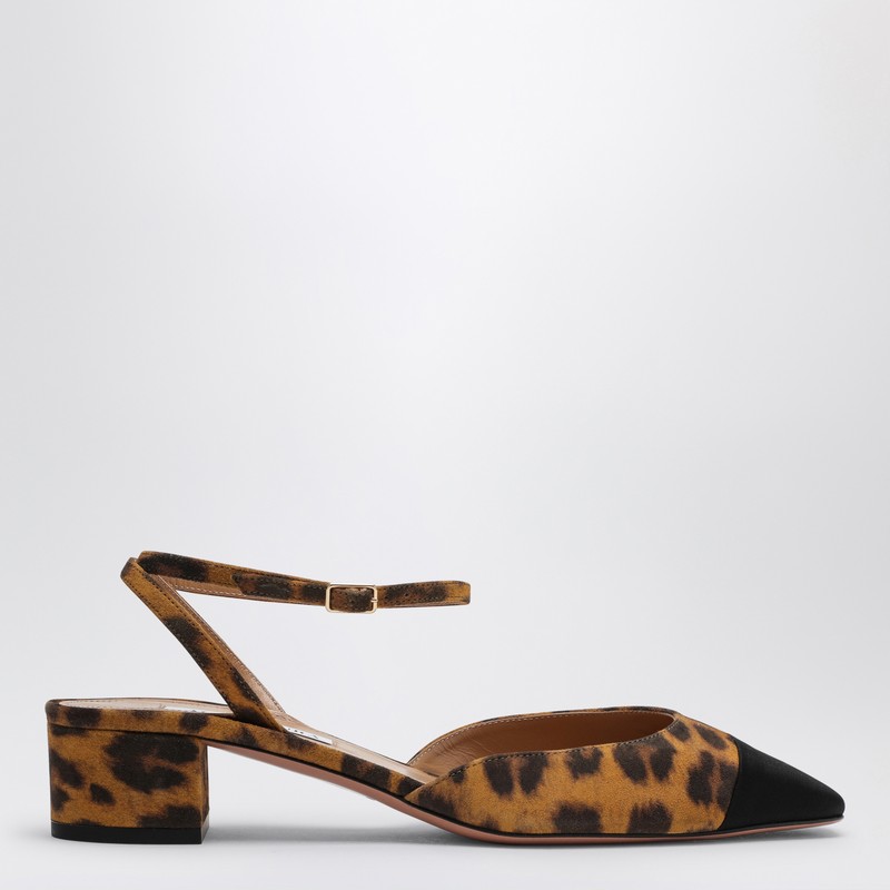 Shop Aquazzura | Pump French Flirt 35 Leopard Print Leather In Multicolor