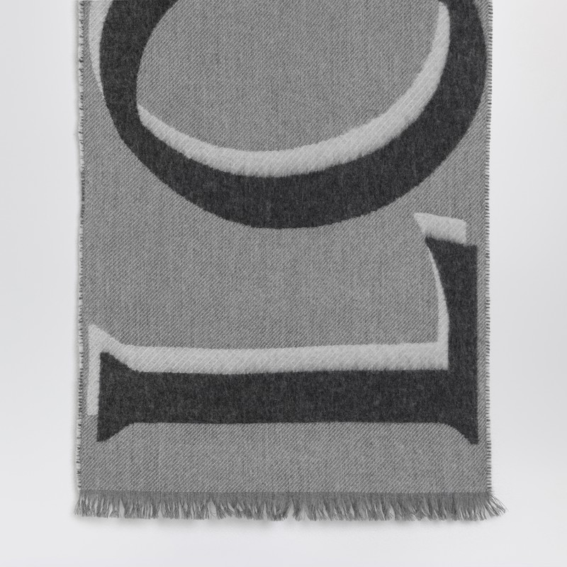 Loewe Gray Wool And Cashmere Scarf In Gray