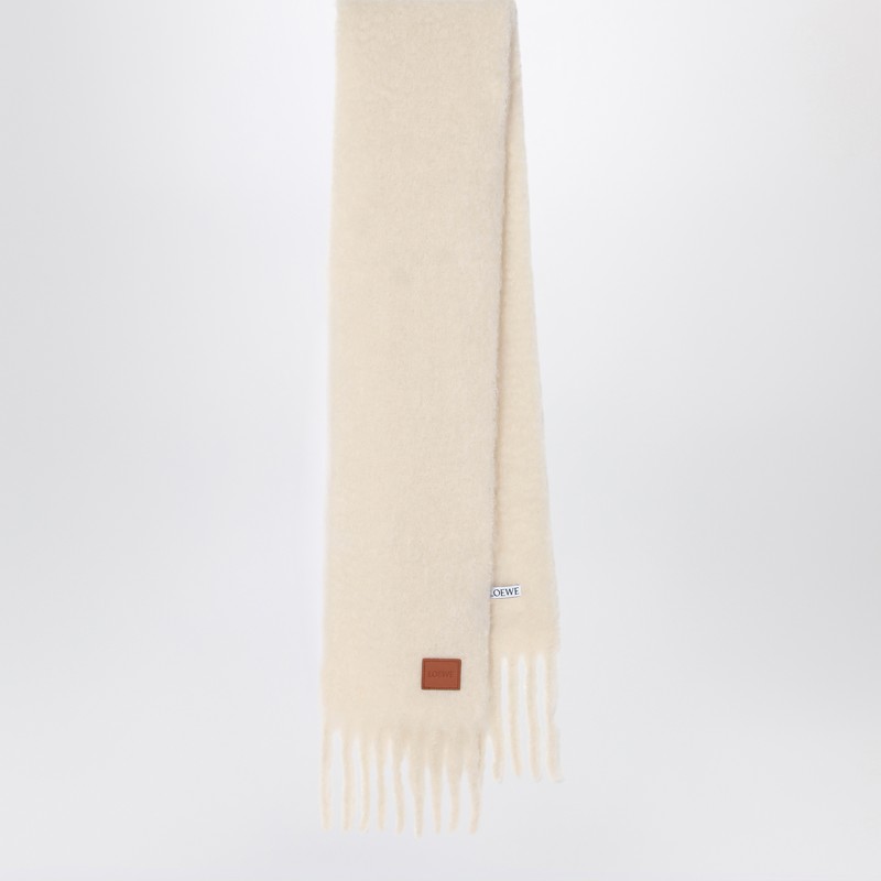 White wool and mohair scarf - Loewe - Modalova