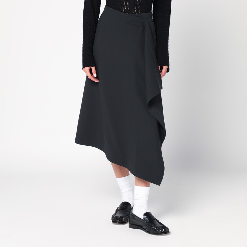 Anthracite grey wool skirt