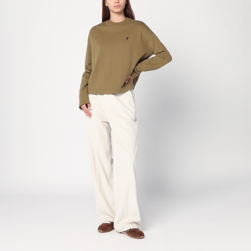 Ami Alexandre Mattiussi Ami Paris Bronze Ami De Coeur Sweatshirt Women In Animal Print