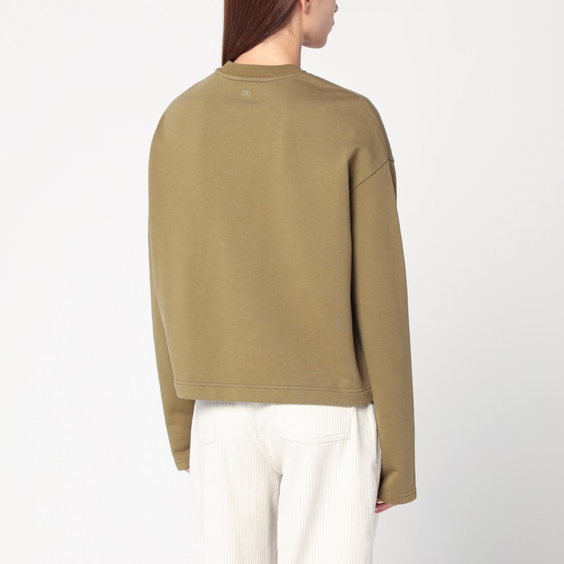 Ami Alexandre Mattiussi Ami Paris Bronze Ami De Coeur Sweatshirt Women In Animal Print