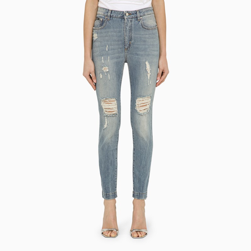 Audry denim skinny jeans with wear and tear