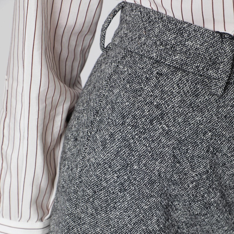 Dolce & Gabbana Virgin Wool Jacquard Slim Trousers In Gray