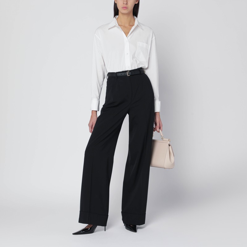 Dolce & Gabbana Black Wool-blend Trousers In Black