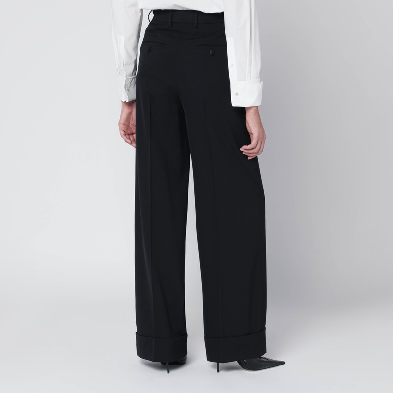 Dolce & Gabbana Black Wool-blend Trousers In Black