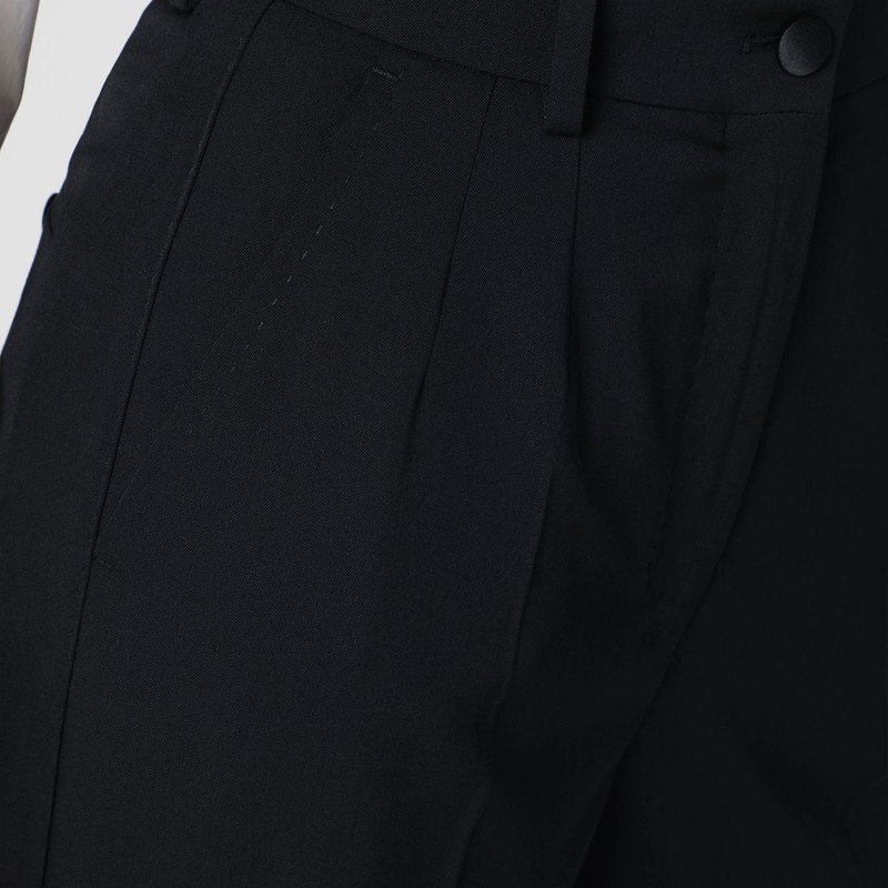 Dolce & Gabbana Black Wool-blend Trousers In Black