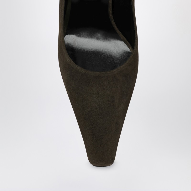 Jude Fame Pumps In Khaki Suede Leather In Black