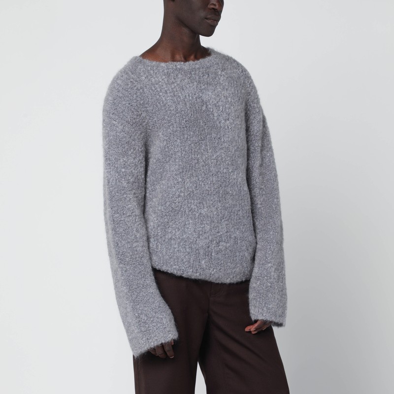Séfr Boucle Yarn Long Sleeve Sweater In Gray