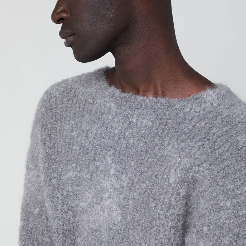 Séfr Boucle Yarn Long Sleeve Sweater In Gray