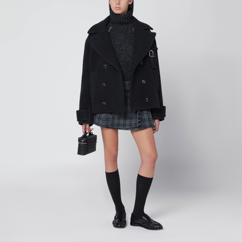 Durazzi Milano Melange Wool Jacket In Black