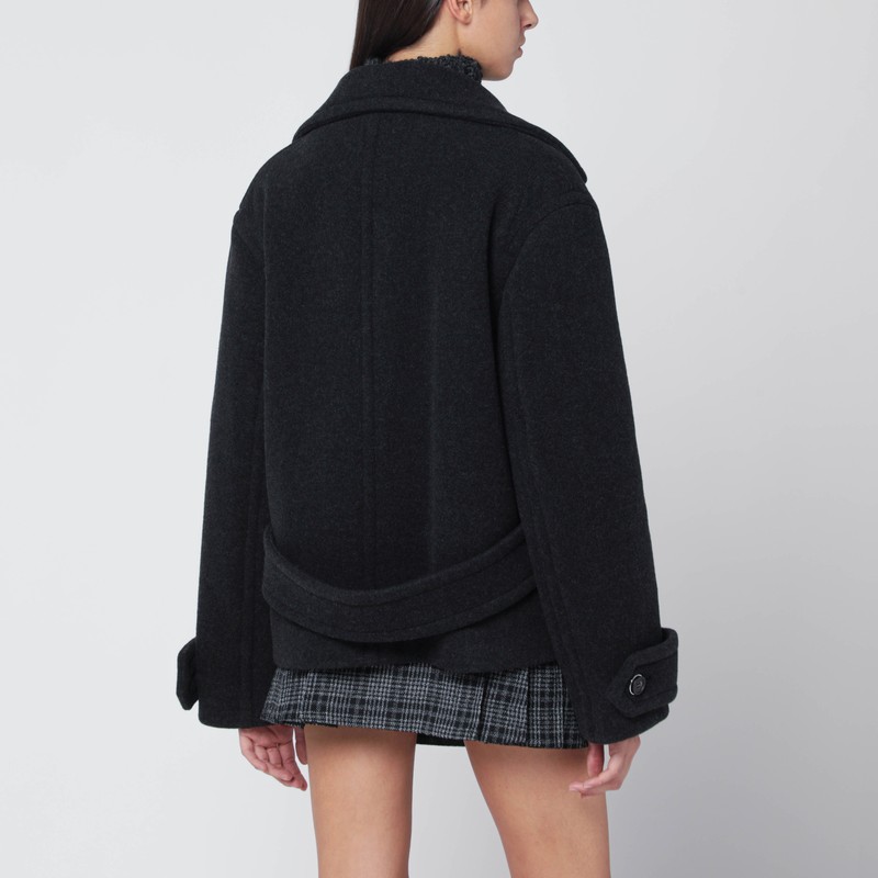 Durazzi Milano Melange Wool Jacket In Black