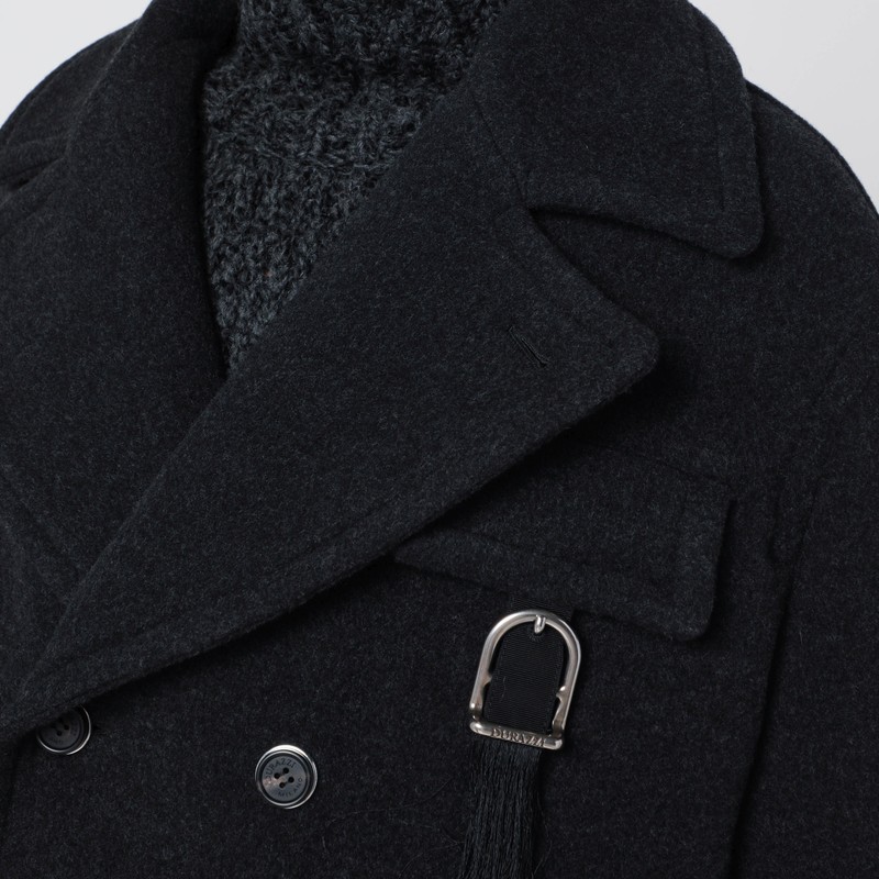 Durazzi Milano Melange Wool Jacket In Black