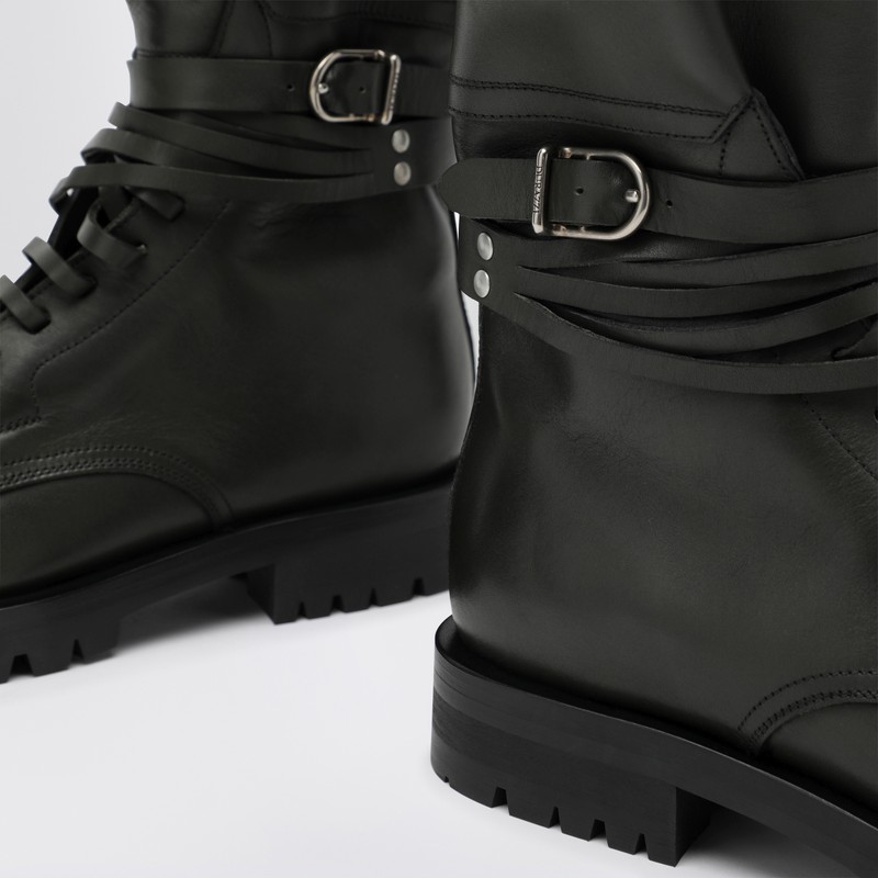 Durazzi Milano Dark Green High Combat Boots In Green