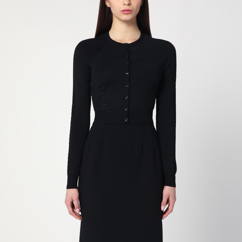 Black cardigan with punched details
