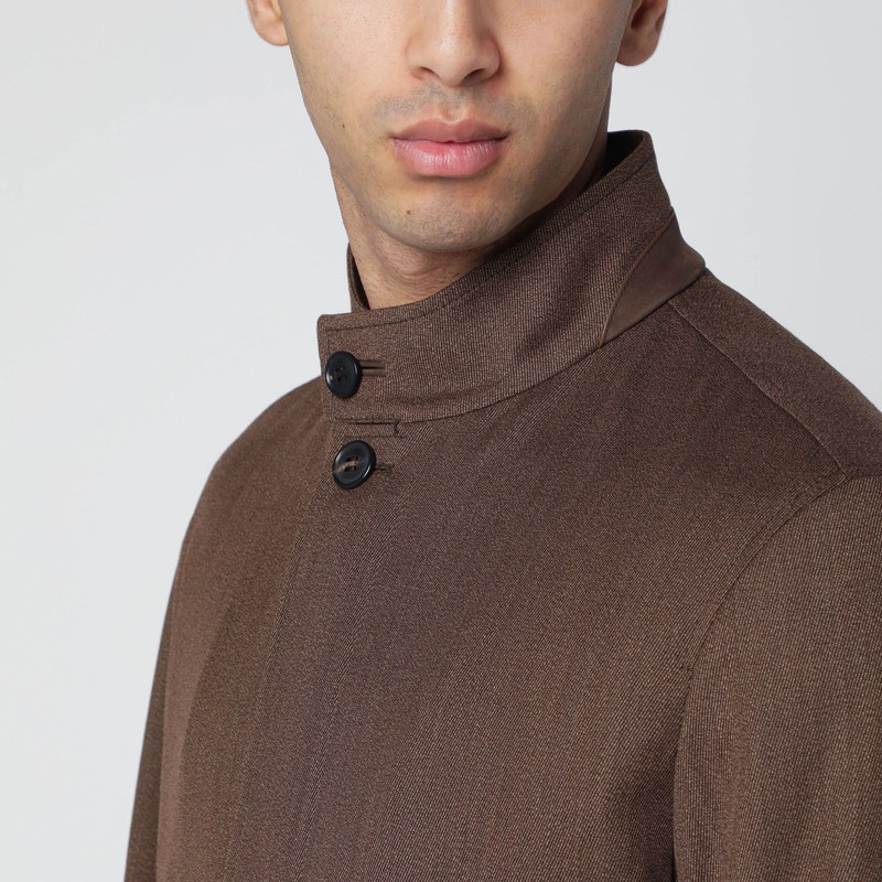 Zegna Brown Wool Jacket In Brown