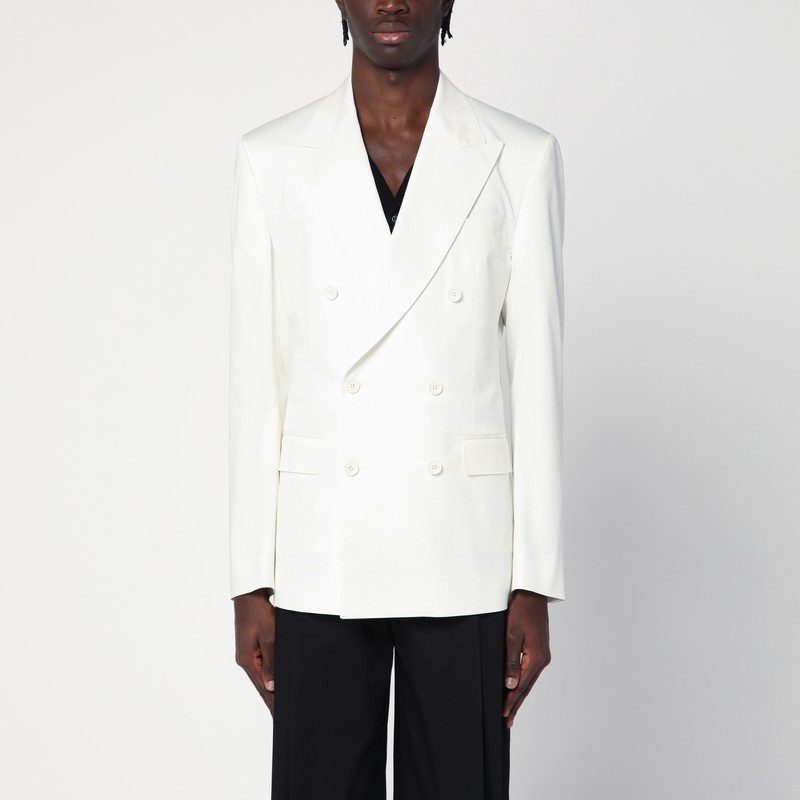 White single-breasted cotton jacket