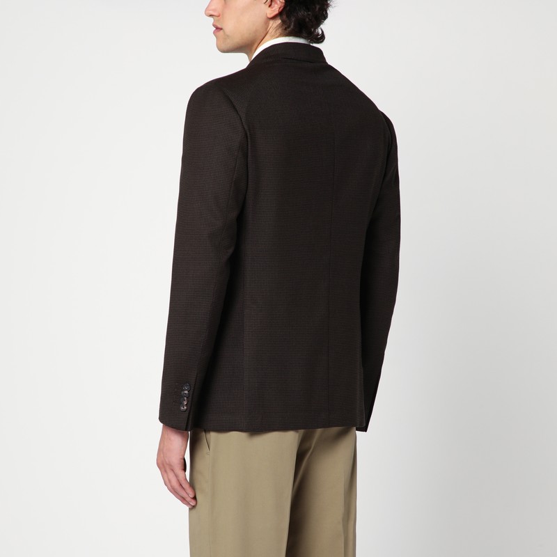 Santaniello Men's Checked Double Breasted Jacket In Brown