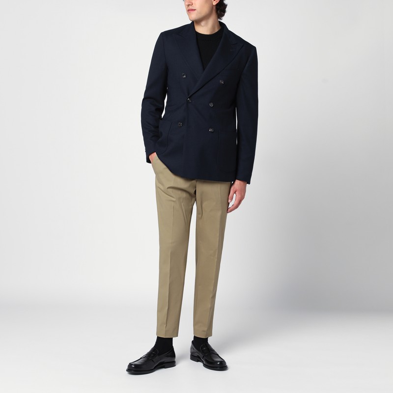 Santaniello Double-breasted Tailored Jacket In Blue