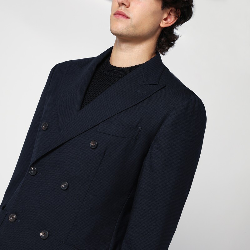 Santaniello Double-breasted Tailored Jacket In Blue