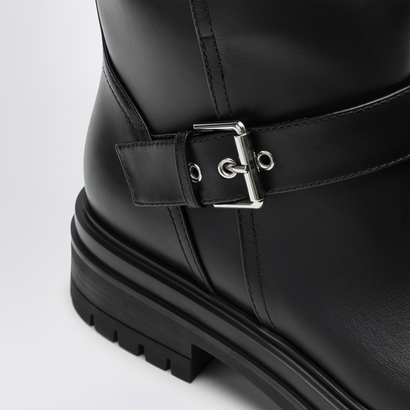Gianvito Rossi Black Leather Biker Boots