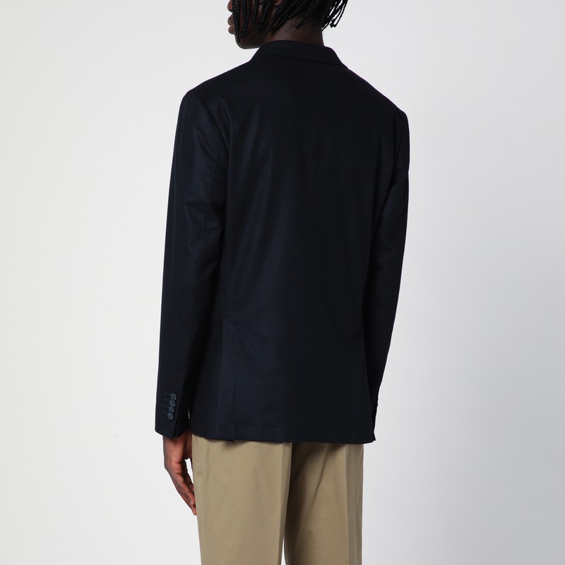 Santaniello Double-breasted Jacket In Wool-blend In Blue