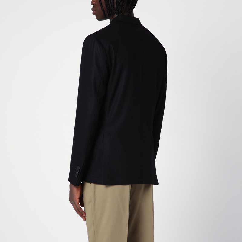 Santaniello Double-breasted Jacket In Wool-blend In Black