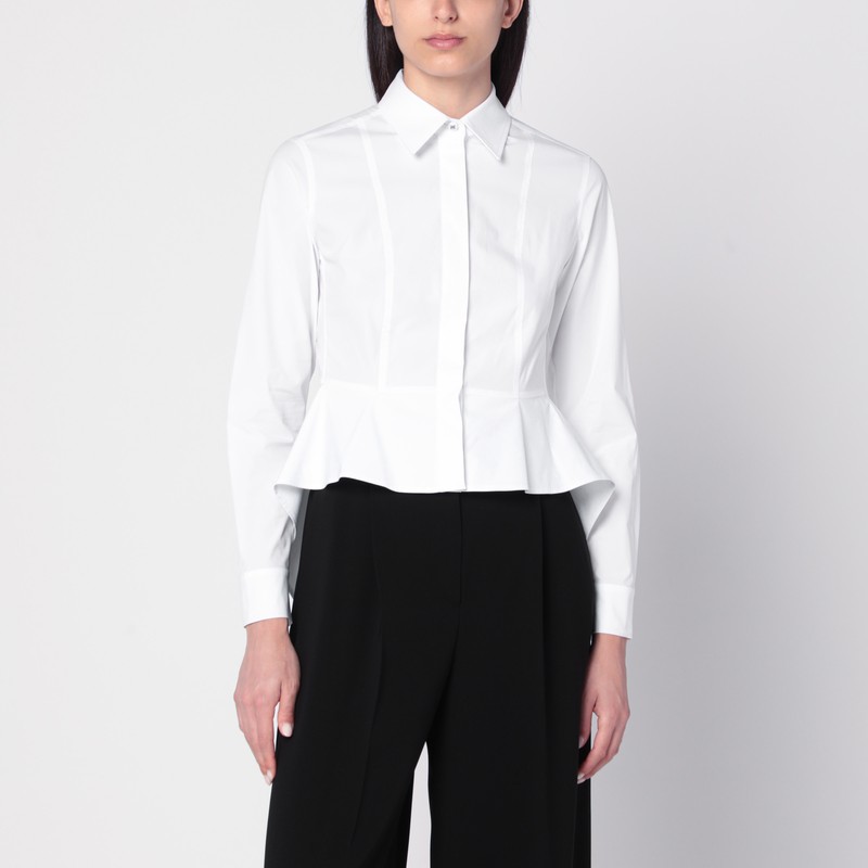 White shirt in cotton poplin