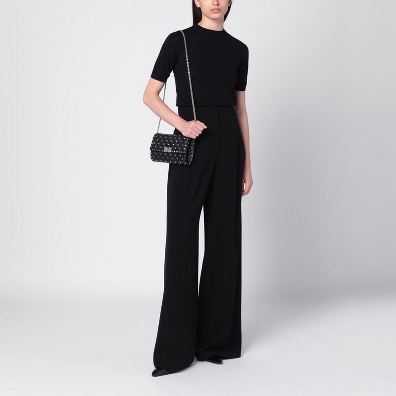 Max Mara Black Wool Crewneck Sweater In Black