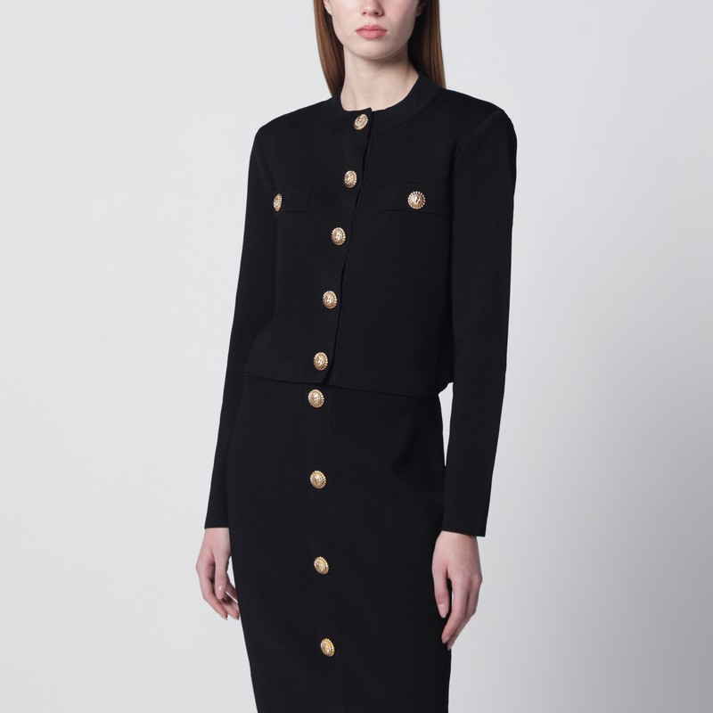 Balmain Black Tweed Cardigan