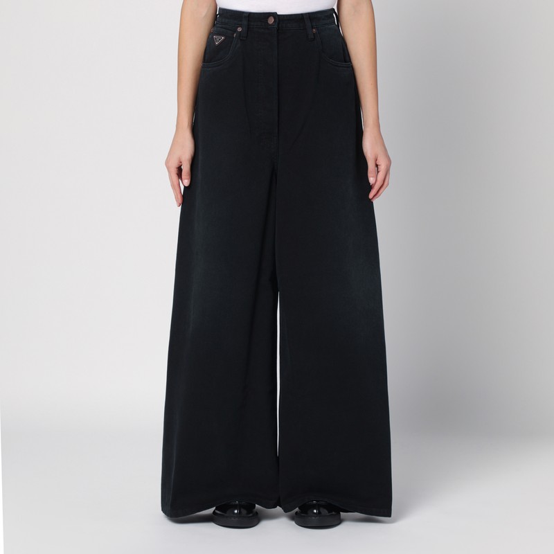 Black wide-leg jeans - Prada - Modalova