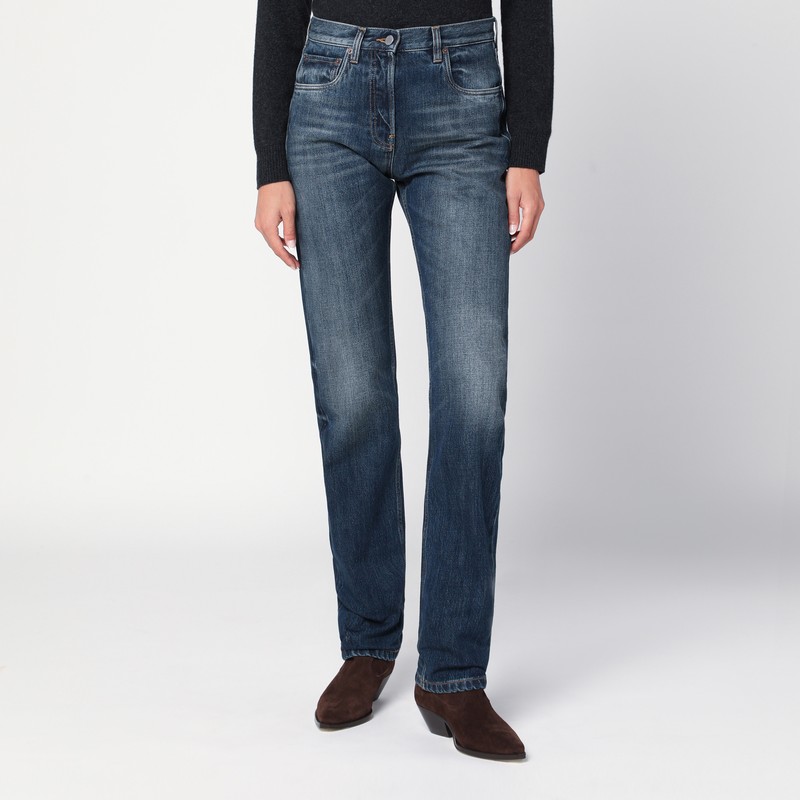 Jeans blu effetto slavato - Prada - Modalova