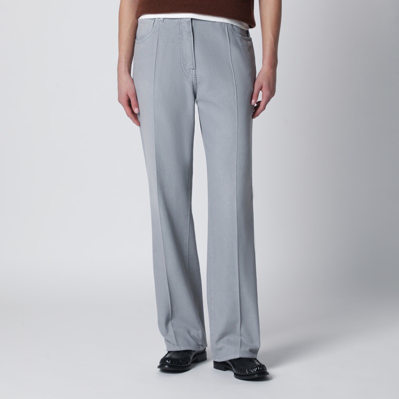 Grey washed denim jeans