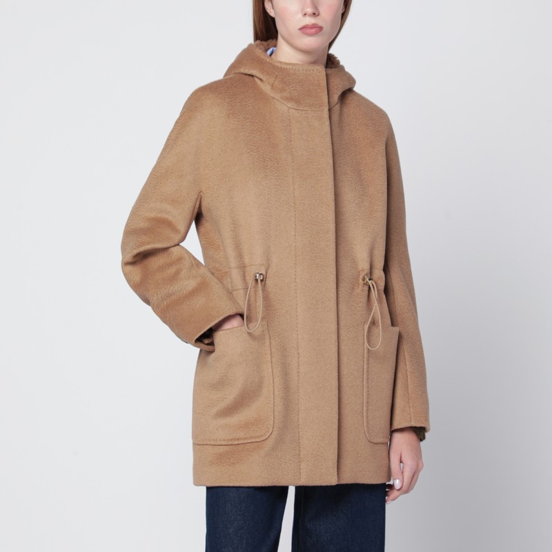 Beige zibeline camel parka