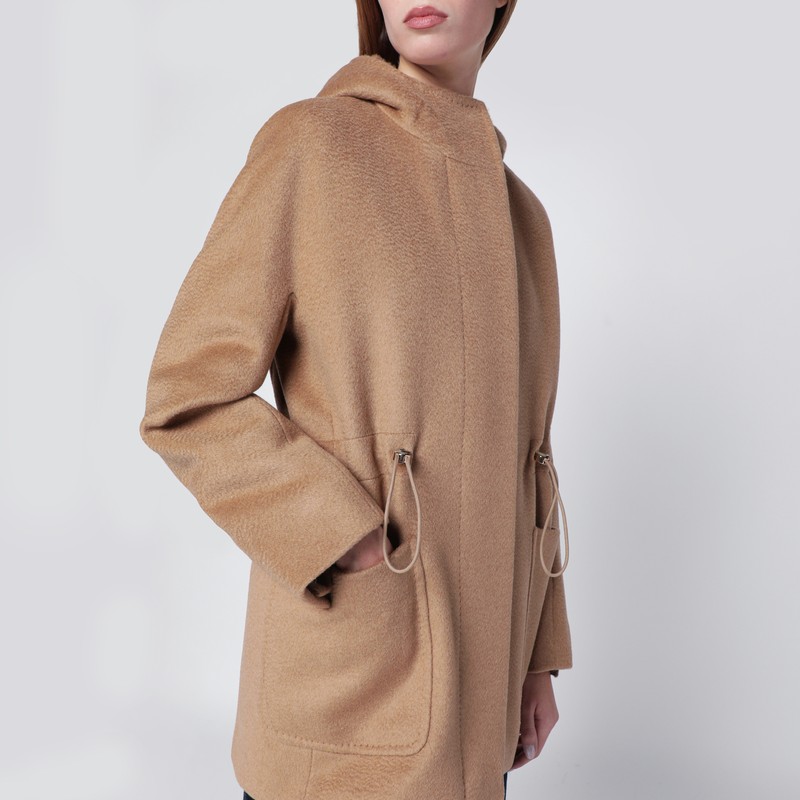 Max Mara Beige Zibeline Camel Parka In Brown