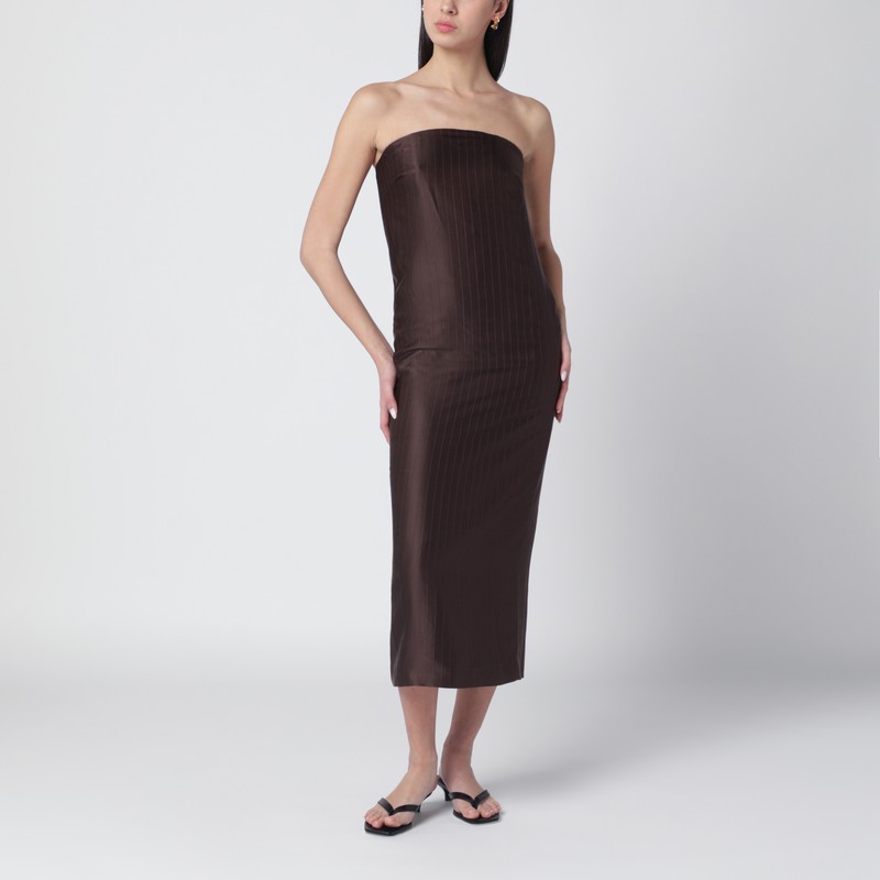 Brown Giulia bustier dress
