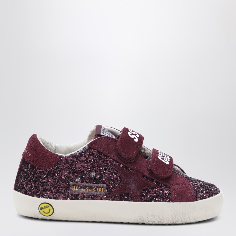 Old School sneakers in burgundy glitter