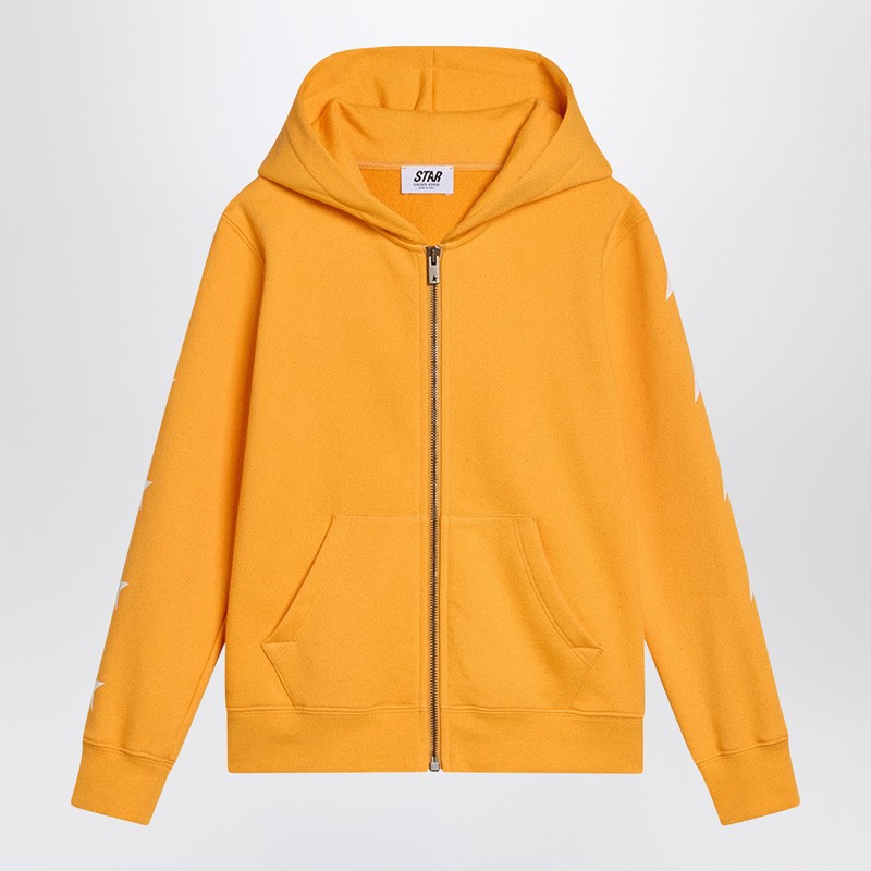 Golden Goose Mustard Yellow Zip-up Sweatshirt With Stars In Yellow