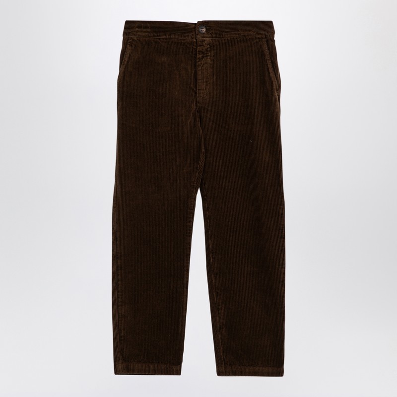 Golden Goose Logo-embroidered Straight Trousers In Brown