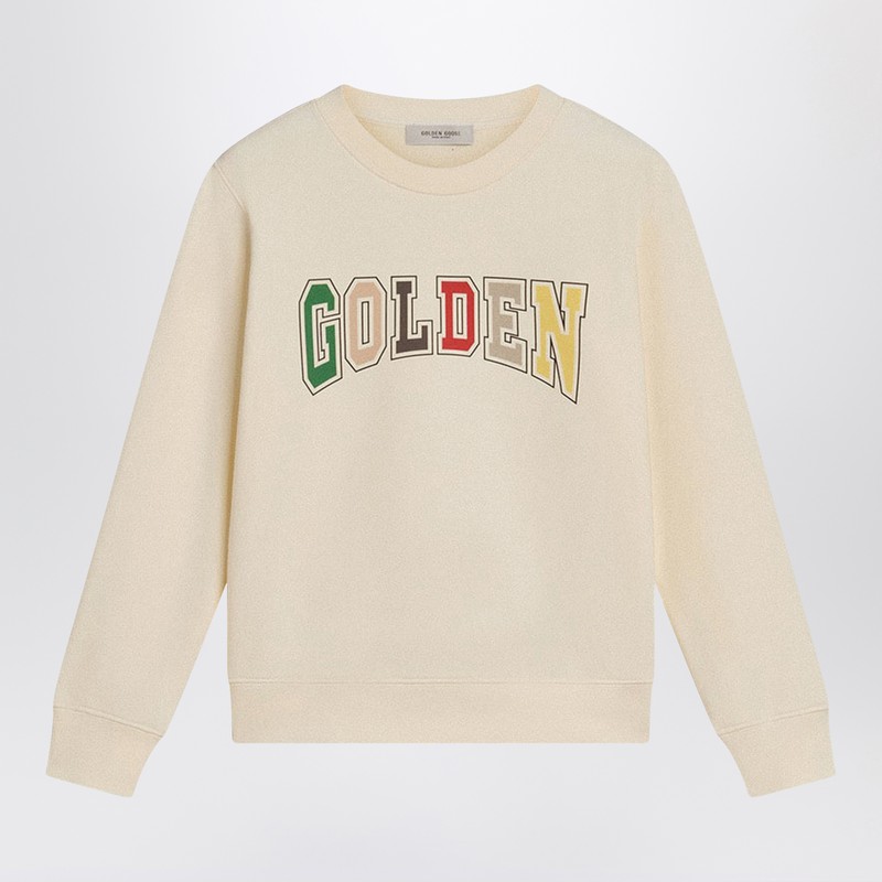 Ivory crewneck sweatshirt with logo