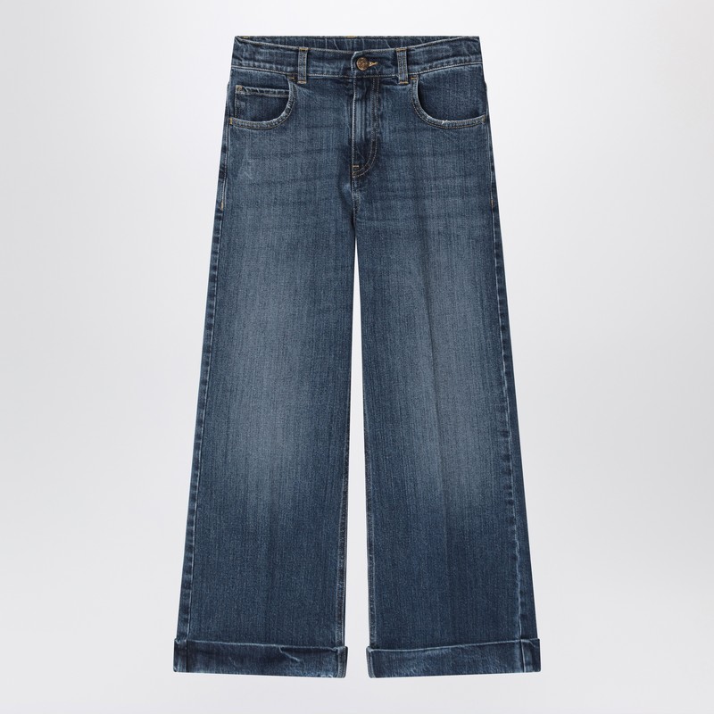 Dark blue washed-out jeans