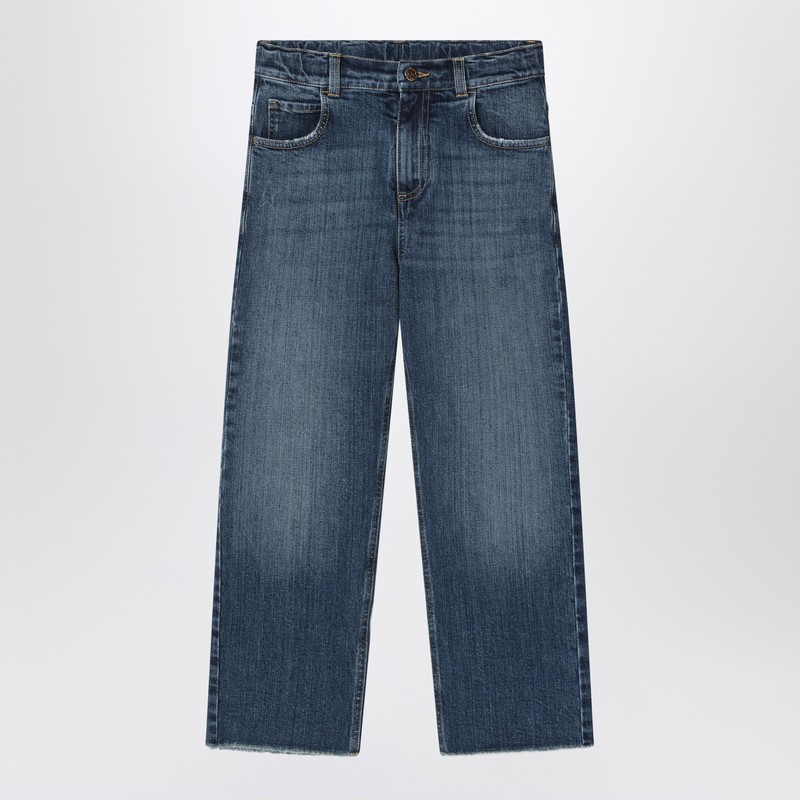 Dark blue washed-out jeans