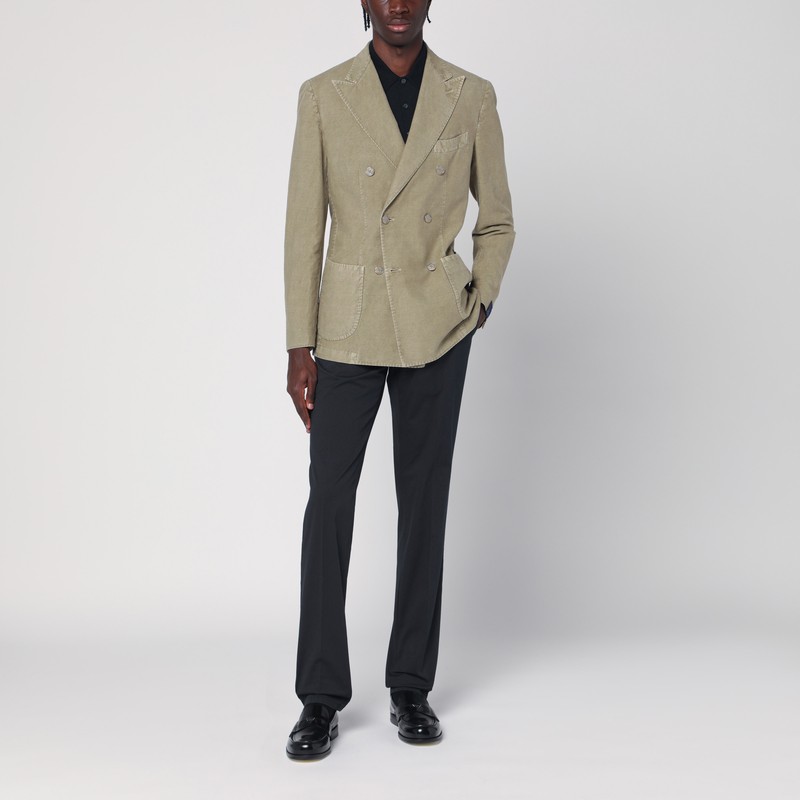 Santaniello Double-breasted Sage Green Jacket In Green