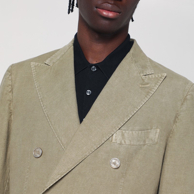 Santaniello Double-breasted Sage Green Jacket In Green
