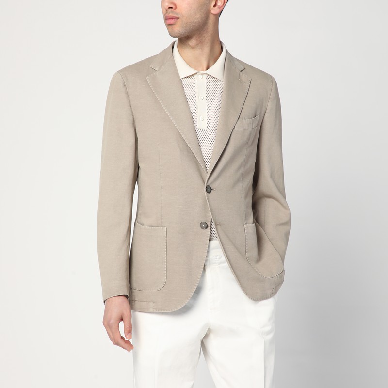 Single-breasted jacket in dove grey - Santaniello - Modalova