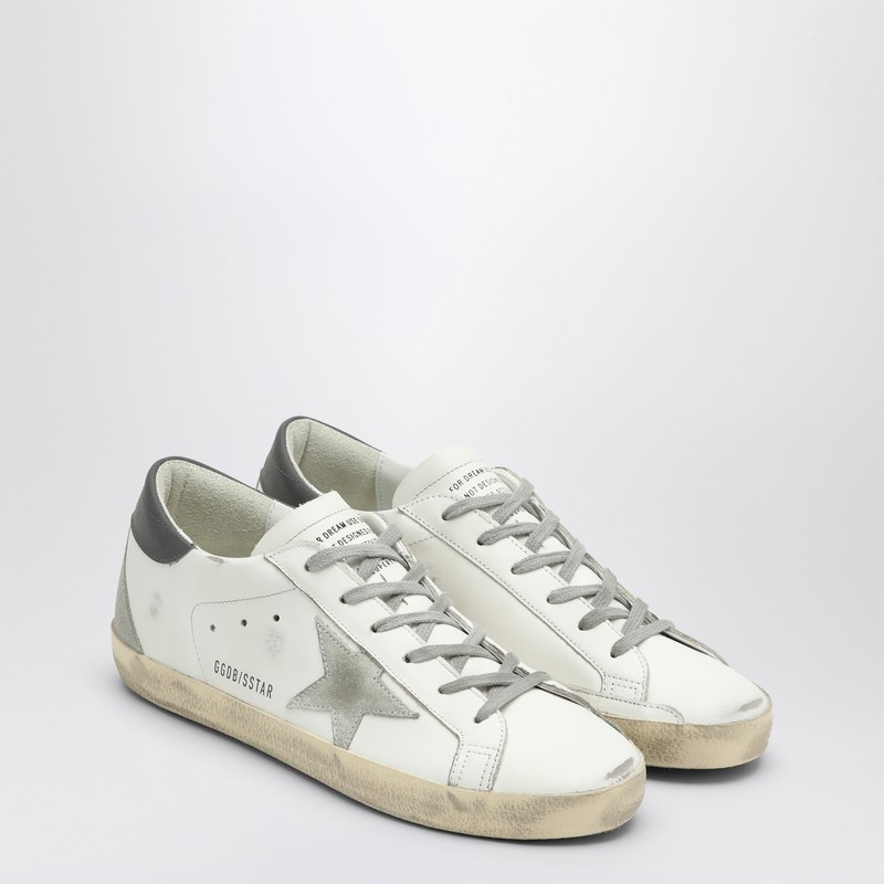 Golden Goose Men Super Star Leather Upper And Heel Suede Star And Spur In White