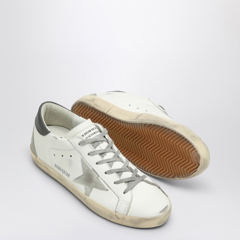Golden Goose Men Super Star Leather Upper And Heel Suede Star And Spur In White
