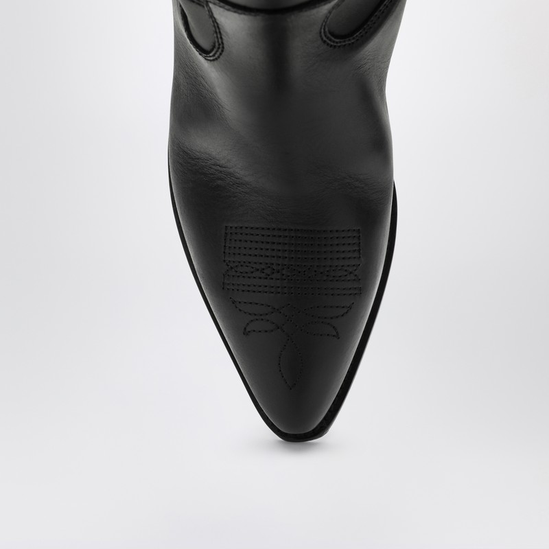Golden Goose Wish Star Low Black Leather Boots In Black