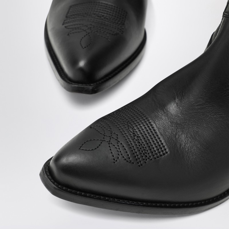 Golden Goose Wish Star Low Black Leather Boots In Black